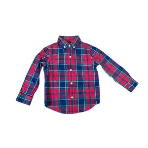 Janie and Jack Holiday Red Plaid Button Down Shirt